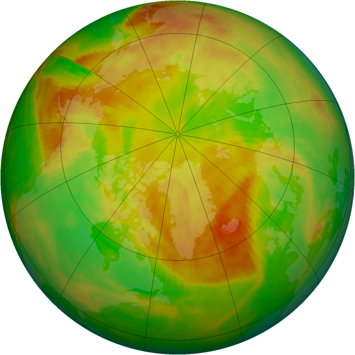 Arctic ozone map for 15 May 1989
